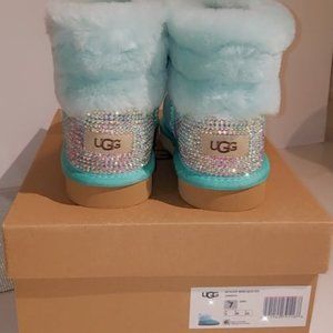 NIB Size 7 Teal Ugg Boots Custom Bling